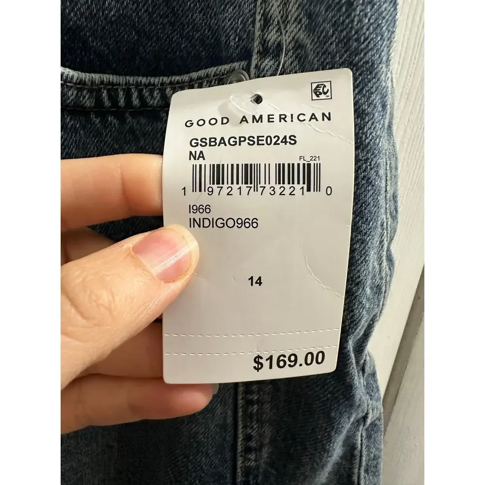NWT Good American Extreme Barrel Jeans Indigo 966 Denim 14/32 Baggy JNCO Loose - Picture 4 of 12